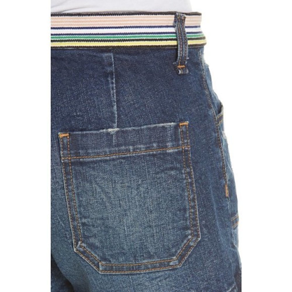 Veronica Beard Zynan Stripe Waist Denim Shorts Size 24 - Picture 3 of 9